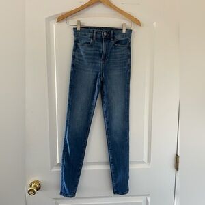 American Eagle Dark Wash Super Hi-Rise Jeggings